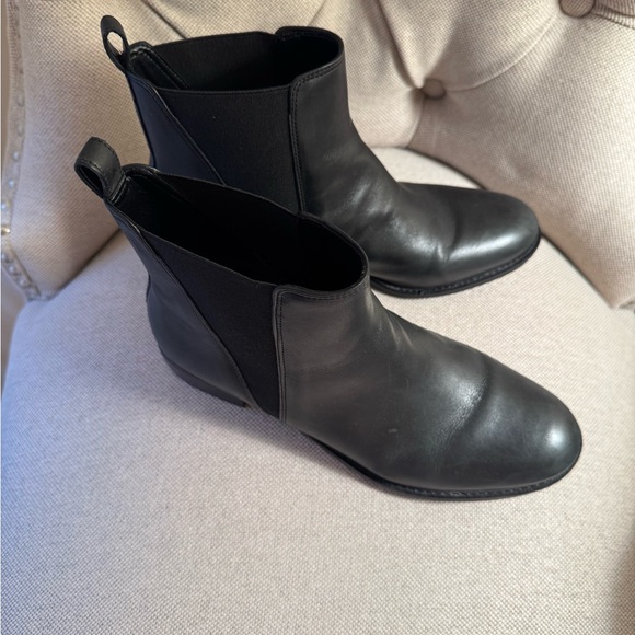 Black Leather Ankle Boots - Picture 2 of 5